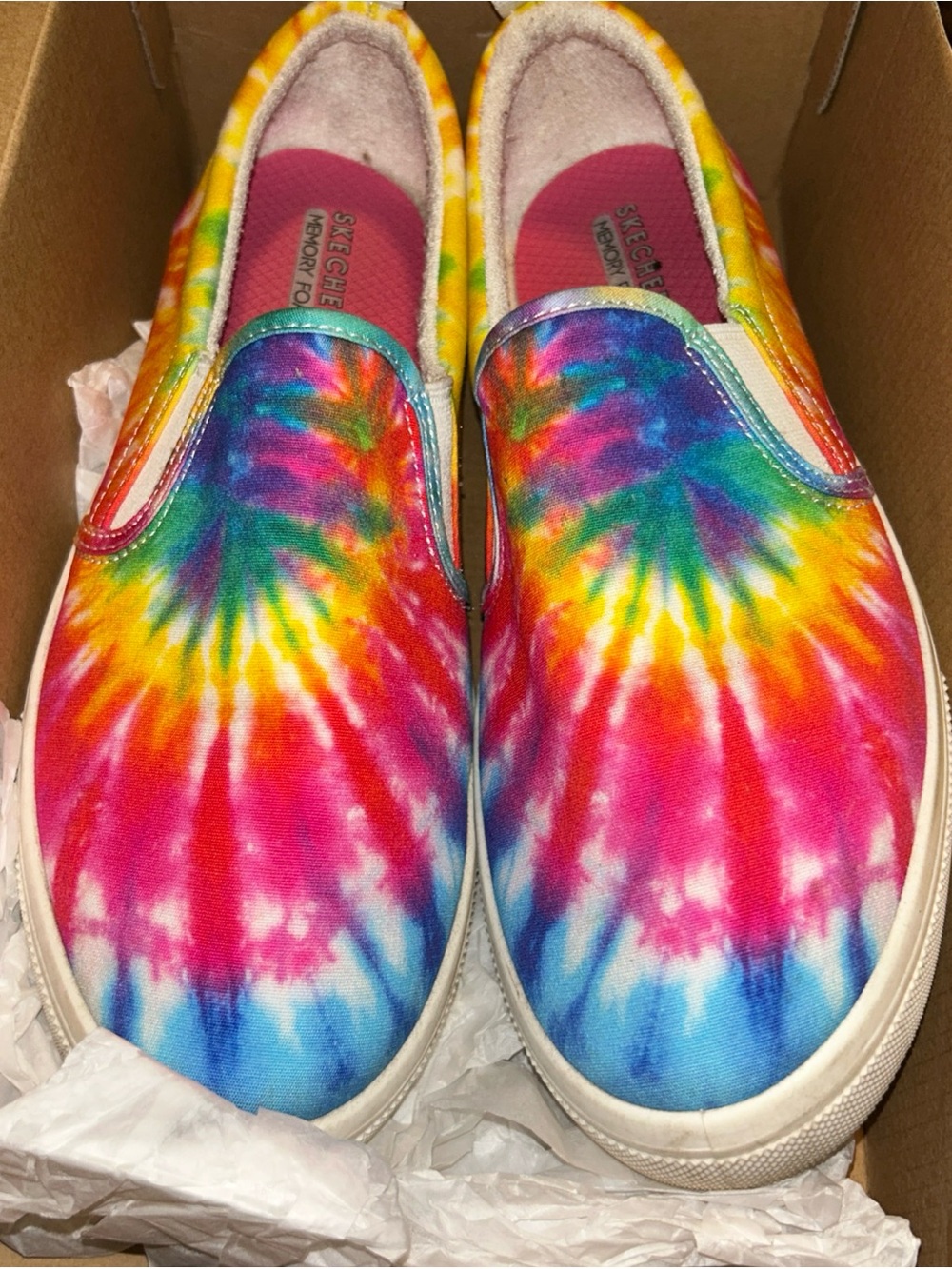 Skechers Women's Tie-Dye Slip-On Memory Foam Shoes -  Multi Size10